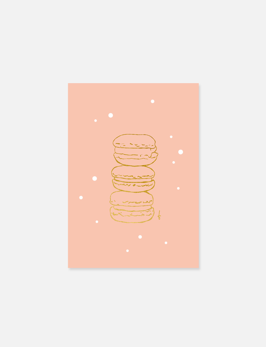 Wenskaart Macarons - goudfolie