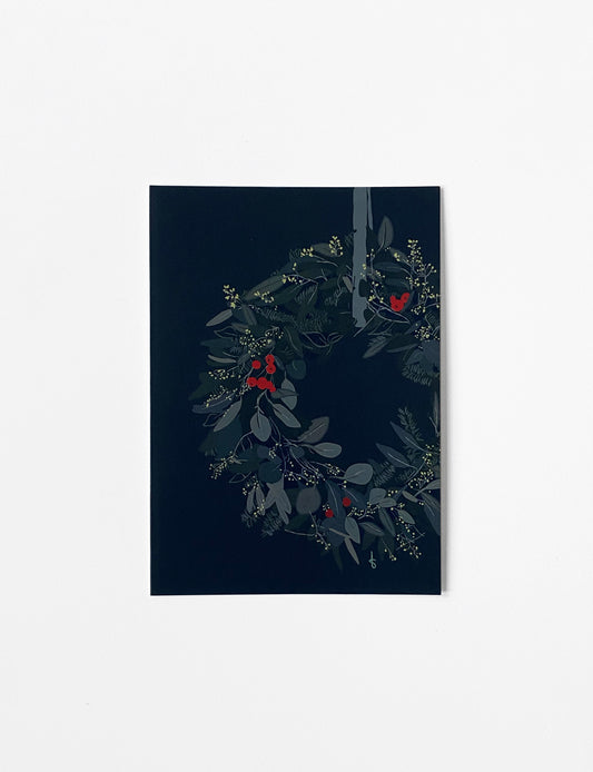 Kerstposter met mooie kerstkrans is ook verkrijgbaar als christelijke kerstkaart.