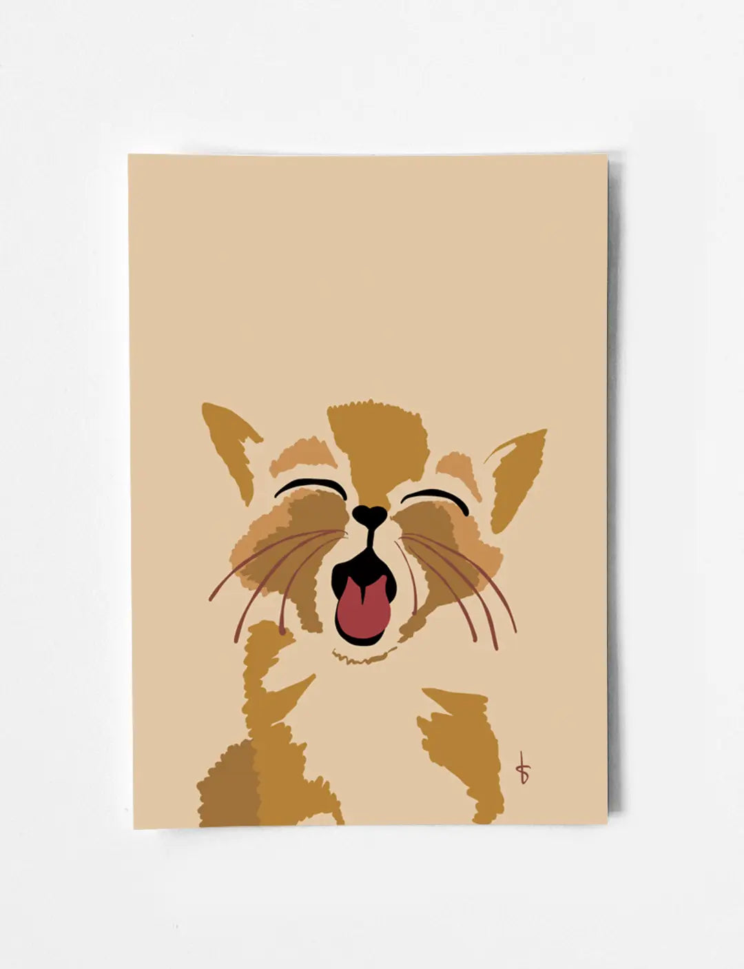 Lieve dierenkaart met illustratie van een kitten, poes, kat. Ontdek onze schattige dierenkaarten en ansichtkaarten dieren – perfect als vrolijke dieren kaart voor elke kattenfan.