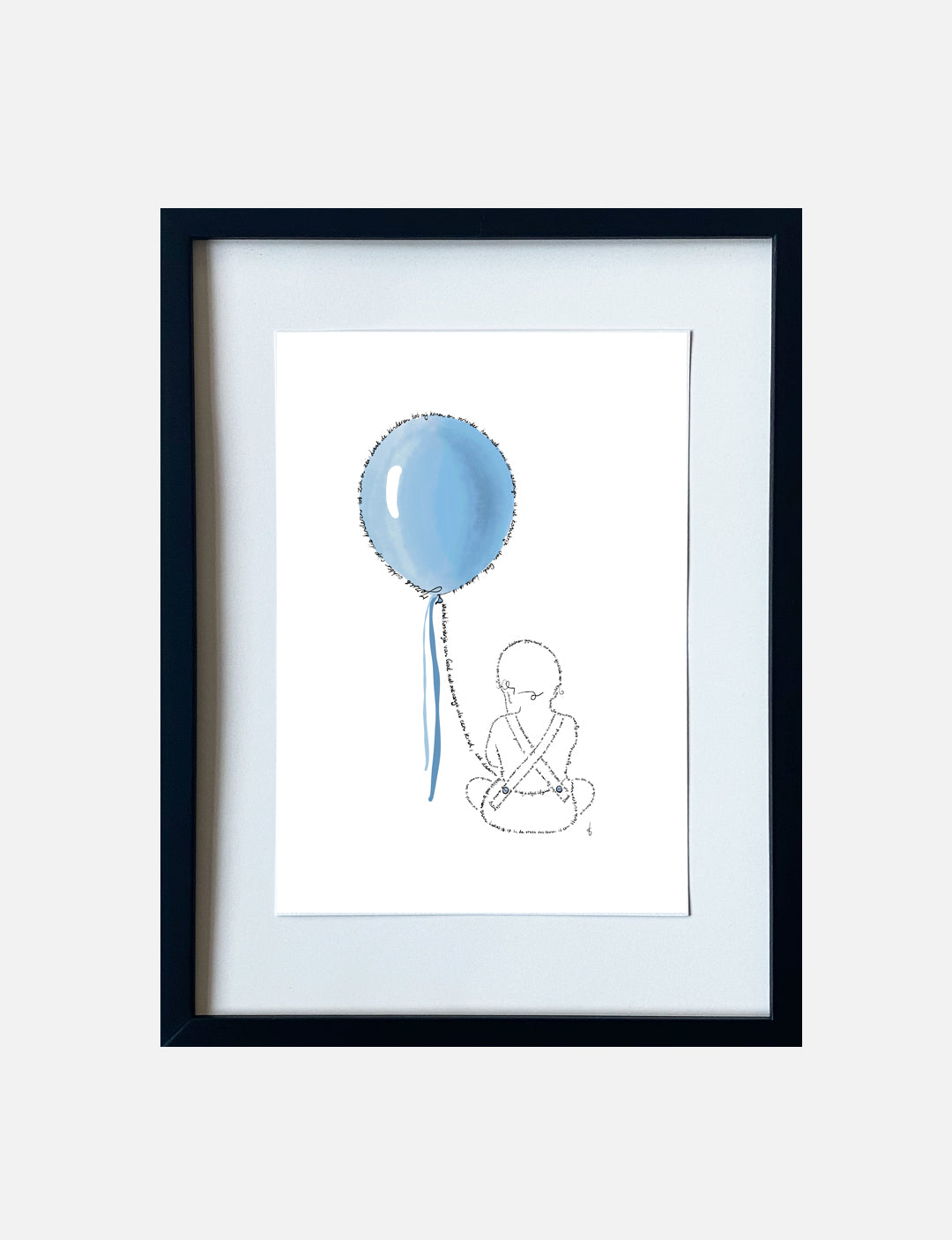 In plaats van met lijnen te tekenen, is er op deze poster kinderkamer getekend met Bijbelteksten. De poster babykamer is in diverse kleuruitvoeringen verkrijgbaar. Mooi om te geven als doop cadeau baby.