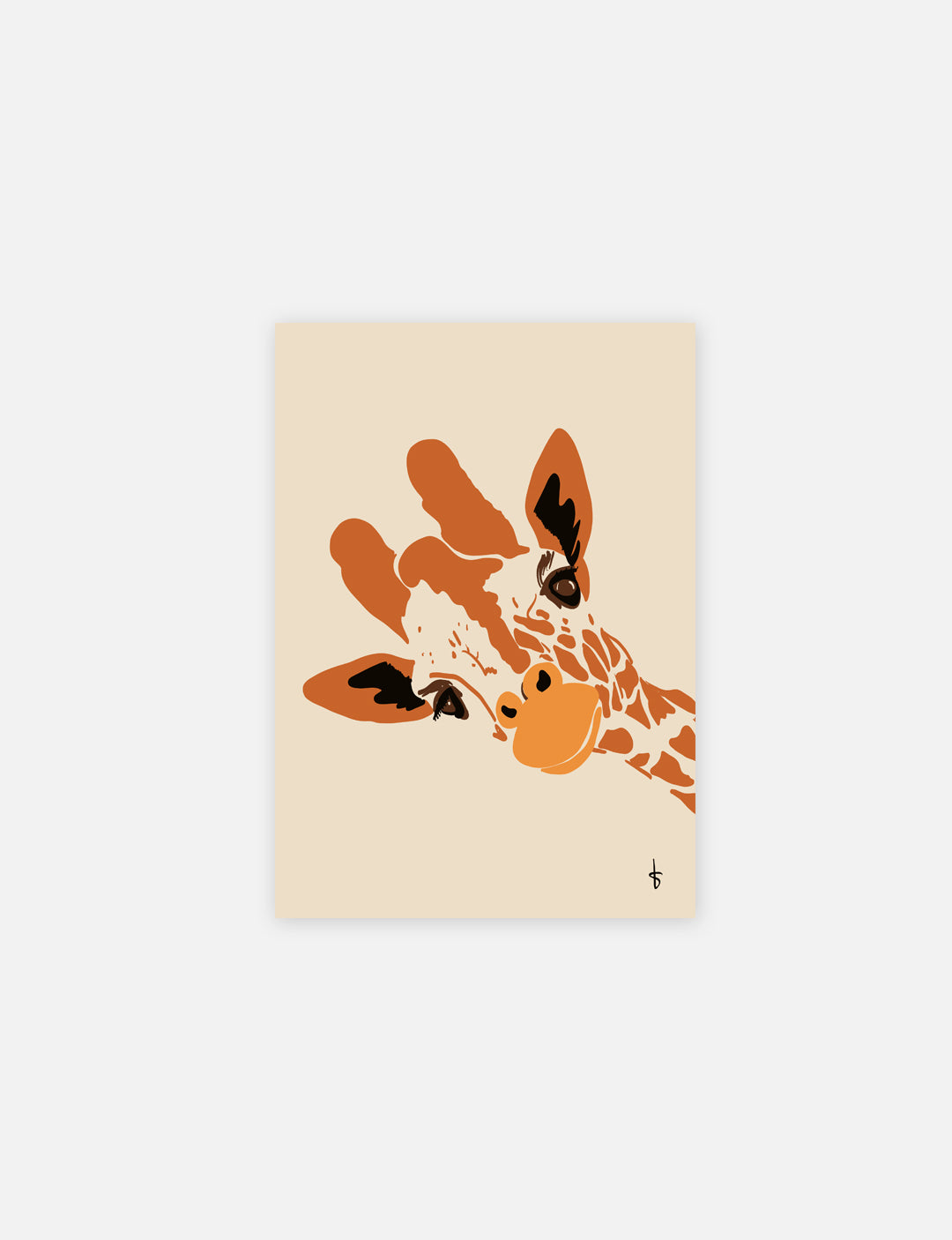 Kiekeboe! Leuke poster kinderkamer met handgetekende Giraf illustratie in aardetinten.Verkrijgbaar op A4 en A3 formaat. Ook enig als poster babykamer.