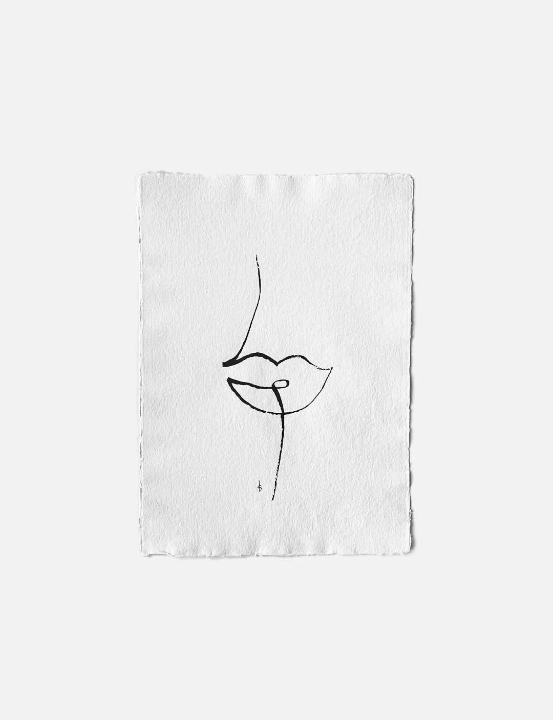 Een unieke poster minimalistisch handgetekende inkttekening op geschept A3 papier (exclusief lijst). Deze stijlvolle poster slaapkamer maakt vast een romantische ruimte.