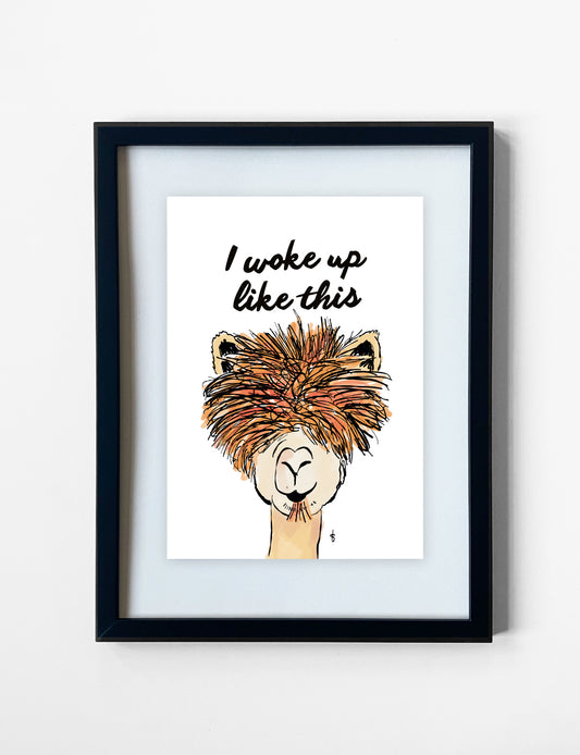 Deze poster met handgetekende grappige lama is geprint op mooi Tintoretto Gesso papier. Leuk om te gebruiken als poster kinderkamer of poster babykamer.