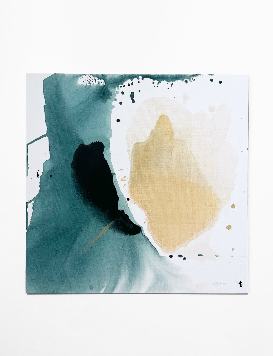 Dit handgemaakte kunstwerk Coast is een creatie met waterverf in blauw- en beige tinten. Art watercolor painting heeft de tinten van het strand, vandaar de naam Coast!