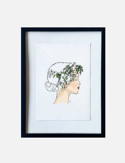 Bijbeltekst poster op Tintoretto Gesso papier – artistieke christelijke posters met half ingekleurd poster vrouw ontwerp met bijbelteksten en dagelijkse broodkruimels.