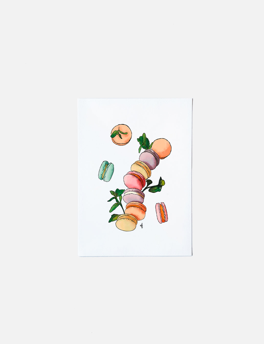 Deze kaart op A6 formaat heeft een handgetekende illustratie van vrolijk gekleurde macarons. Unieke kaarten om te gebruiken als verjaardagskaarten vrouw te versturen. Meer soorten wenskaarten bestellen kun je in onze webshop. Wie ga jij blij maken met handgemaakte kaarten?