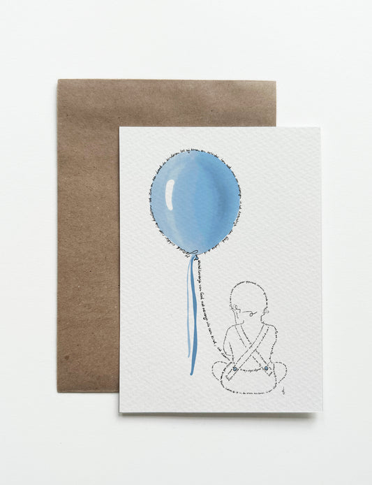 Kaart A5 Baby blauw (Bijbelteksten)