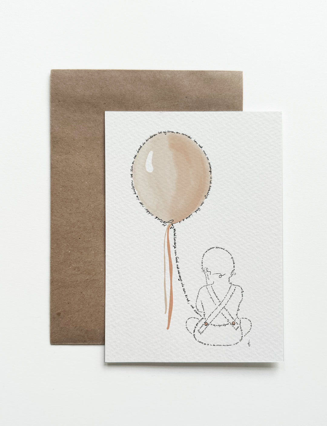 Kaart A5 Baby naturel tint (Bijbelteksten)