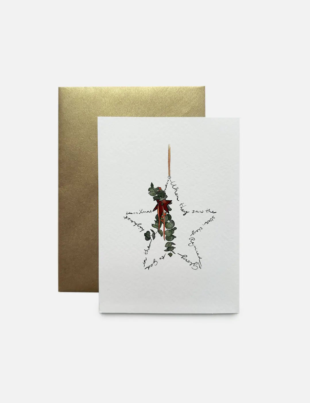 Ontdek deze christelijke kerstkaart met kerstster en bijbeltekst: When they saw the star, they rejoiced. Perfecte keuze voor wie houdt van mooie, christelijke kerstkaarten met betekenis.