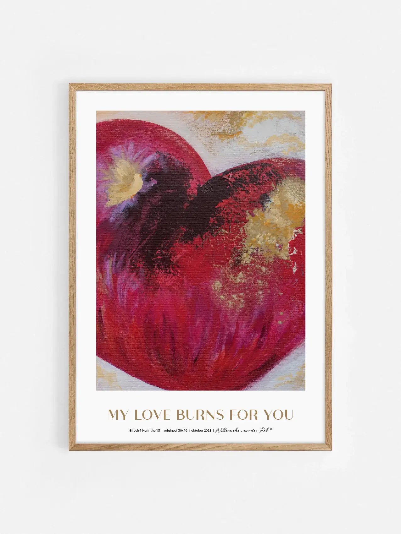Christelijke poster My Love Burns For You – christelijke kunst en christelijke schilderskunst op groot formaat