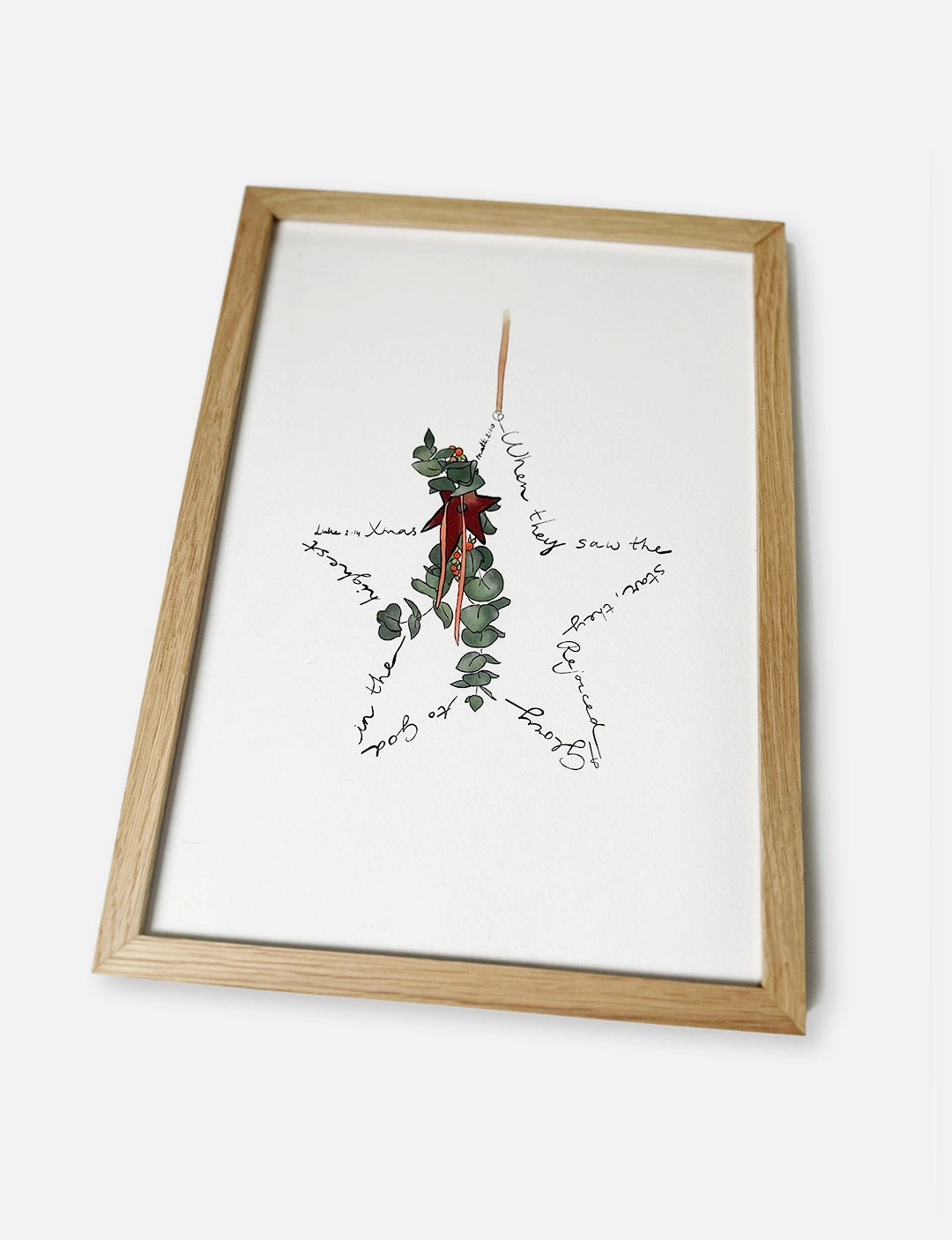 Stijlvolle kerst poster A4, onderdeel van onze collectie christelijke posters, gedrukt op luxe Tintoretto Gesso papier.