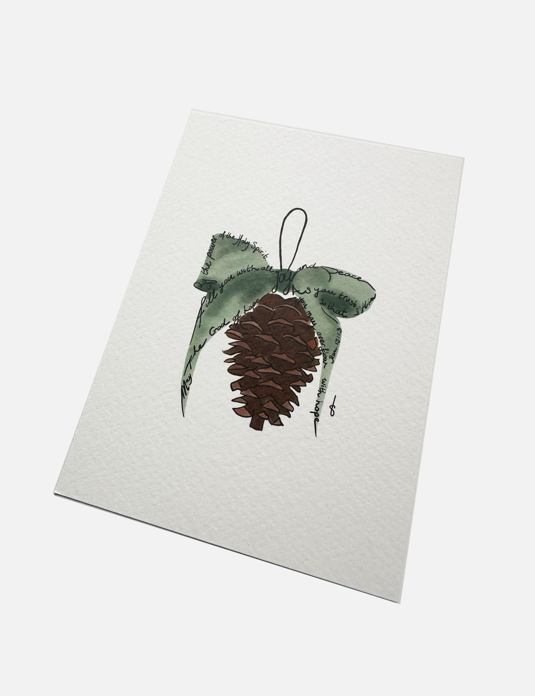 Mooie kerstkaart met natuurlijke illustratie, luxe structuurpapier en metallic gouden envelop – betekenisvolle tekst kerstkaart christelijk.