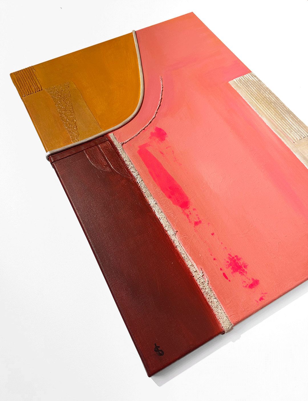Handgemaakt kunstwerk met gebruik van verrassende materialen. Mooi stukje kunst voor aan de muur! Schilderijen op canvas bestellen, bekijk artwork CUP.