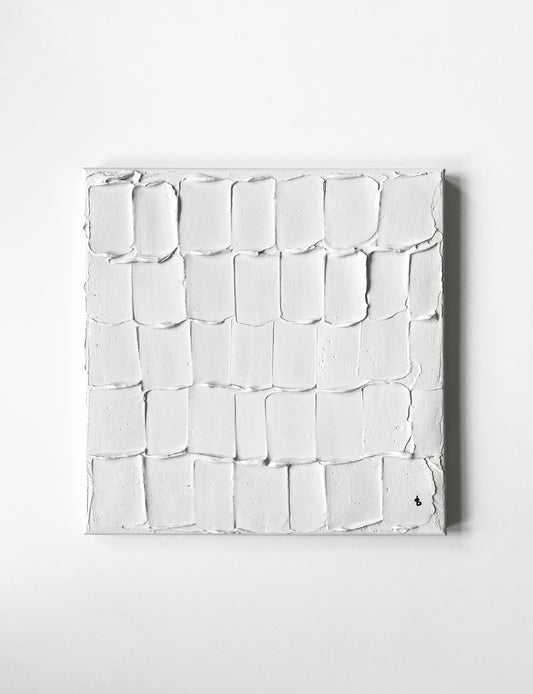 Onze relief schilderijen zijn handgemaakt. Bekijk onze hele collectie 3D kunst aan de muur en gips schilderij! Plaster canvas art BLOCS heeft een formaat van 40x40cm.