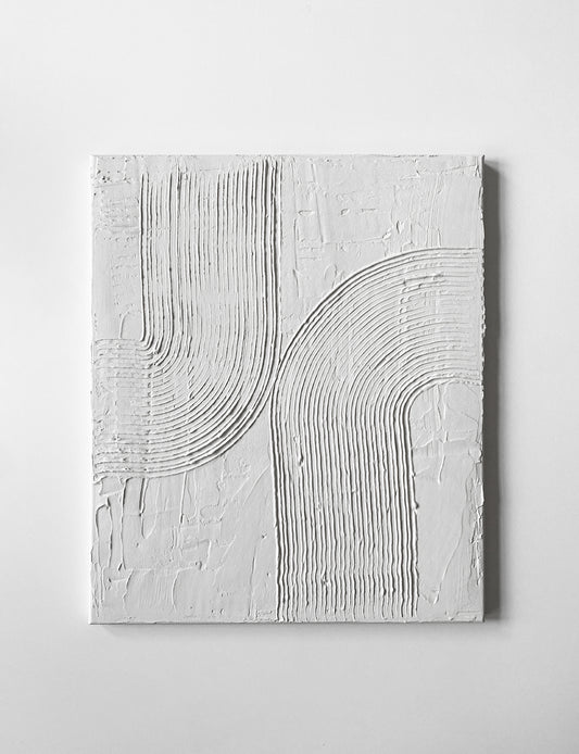3D schilderij bij Studio Blits is een handgemaakt 3D kunst voor aan de muur. Dit gips schilderij is geverfd in de kleur Ammonite van Farrow & Ball. Bekijk relief schilderij SWIRL.