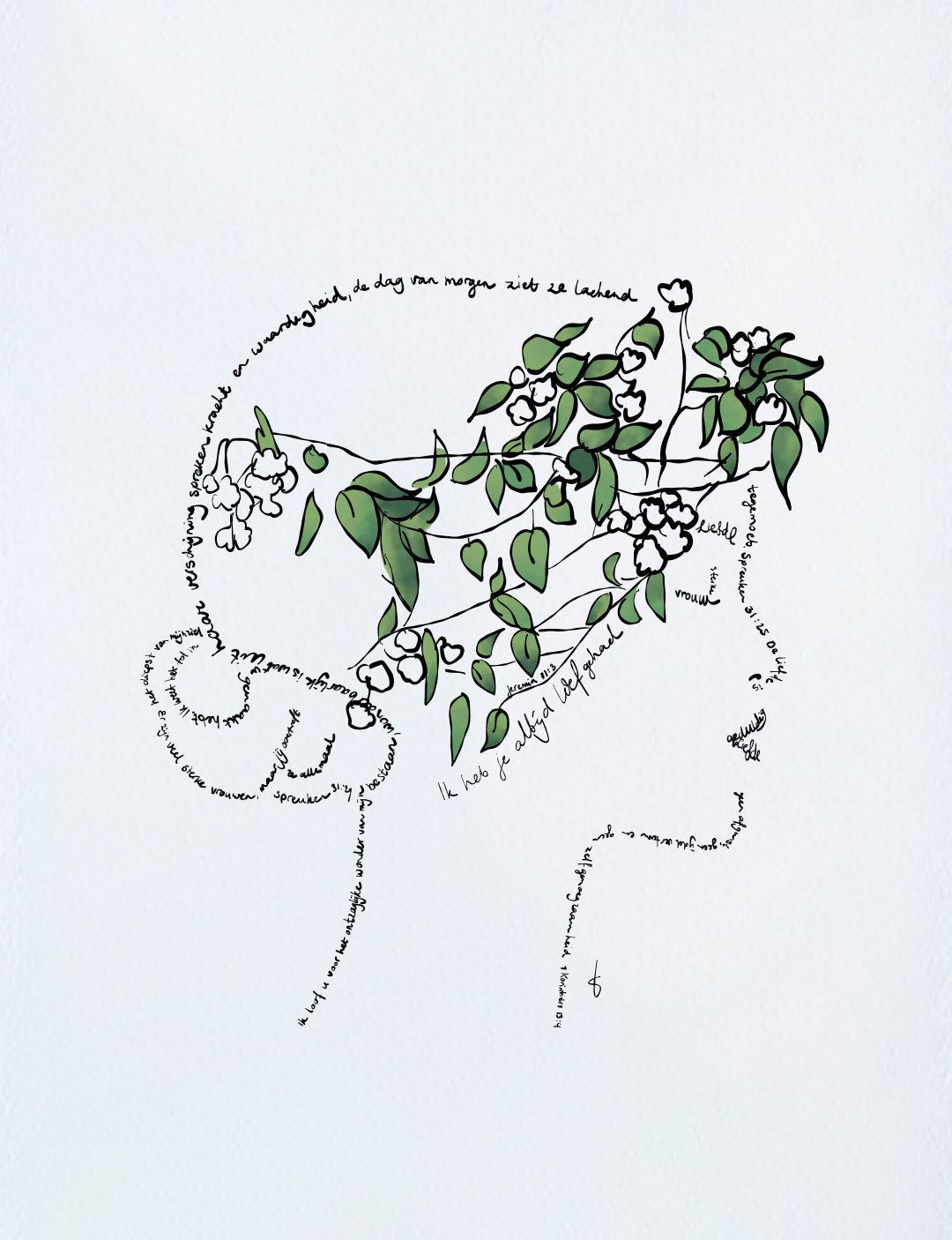 Minimalistische christelijke posters met vrouwengezicht en ingekleurde details – inspirerende bijbeltekst poster en poster vrouw voor christelijke interieurdecoratie.