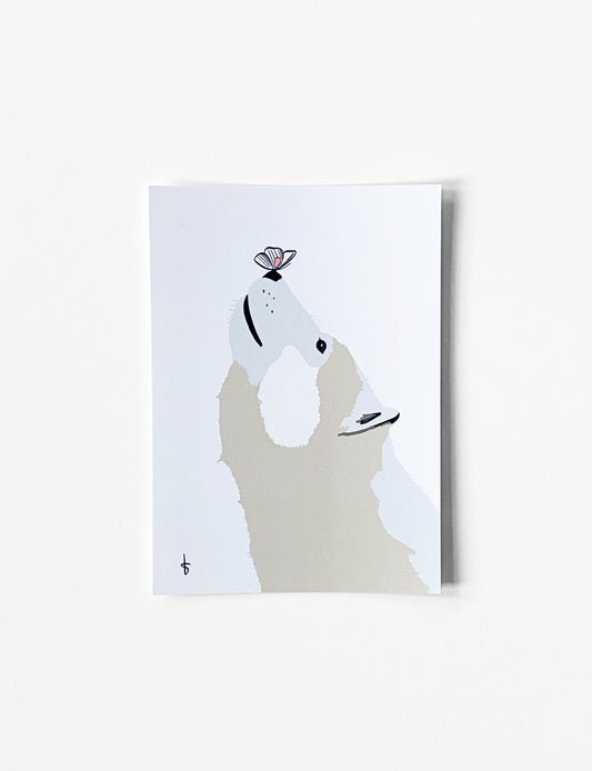 Dierenkaart met handgetekende ijsbeer illustratie – A6 dieren kaart met matte afwerking, perfect als kinder verjaardagskaart.