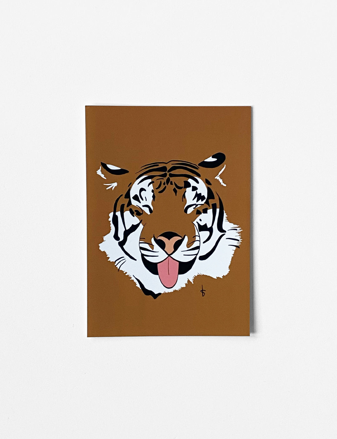 Dierenkaart met handgetekende tijger illustratie – tijger kaart op A6 formaat met matte soft touch afwerking.